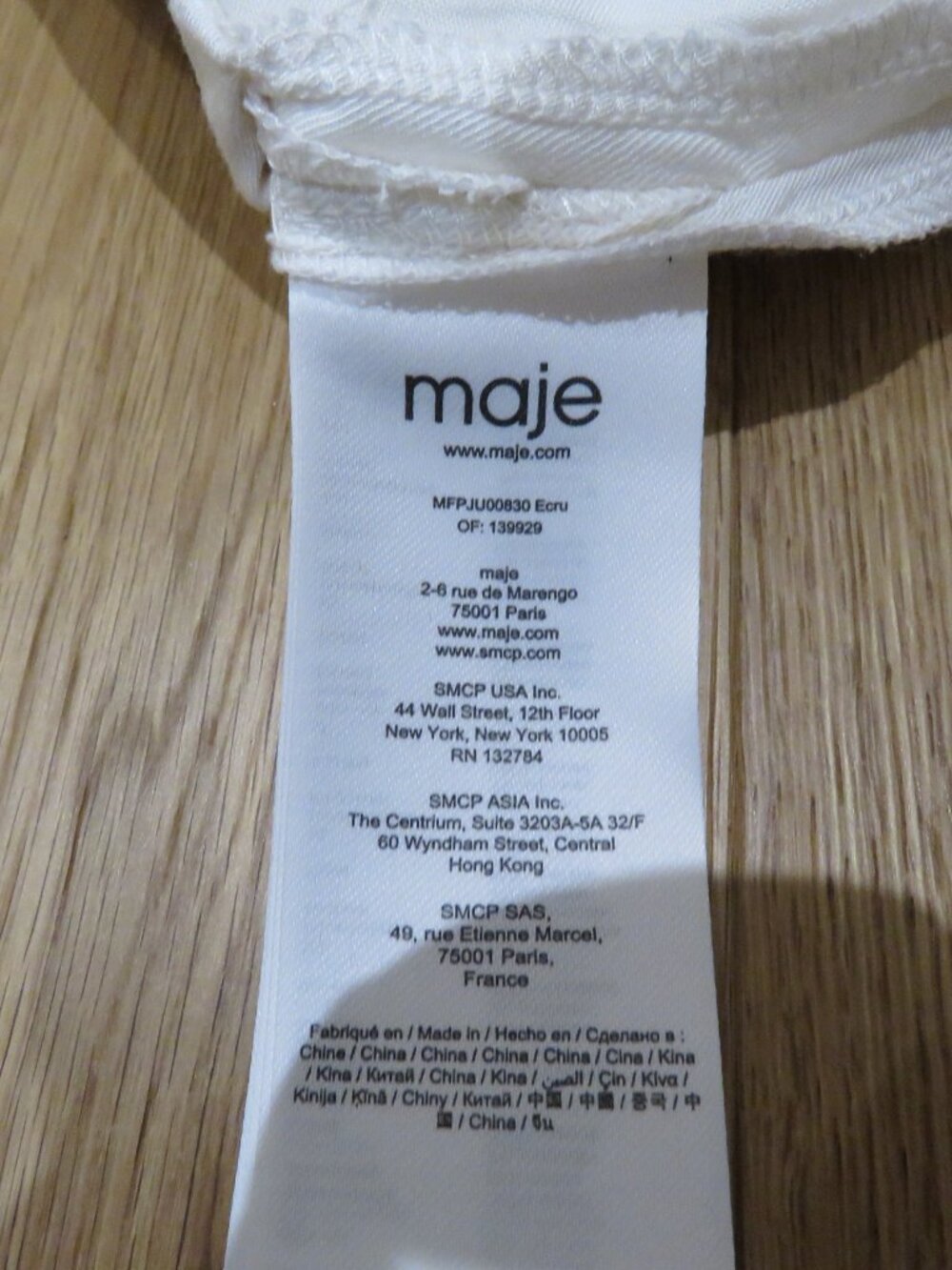 MAJE Janetty Embroidered High Waist Cotton Mini Skirt Cream Coastal Quiet Luxury - Picture 14 of 14